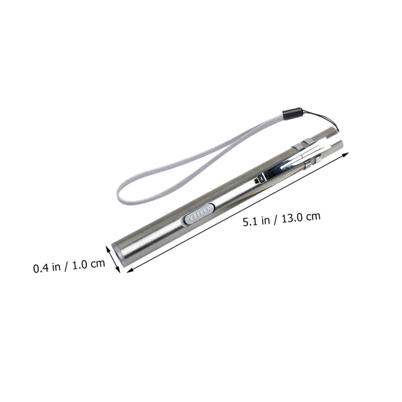 KICHOUSE 2Pcs Rechargeable Medical Stainless Steel Pupil Examination Light for Doctors and Nurses Silver with Light Options