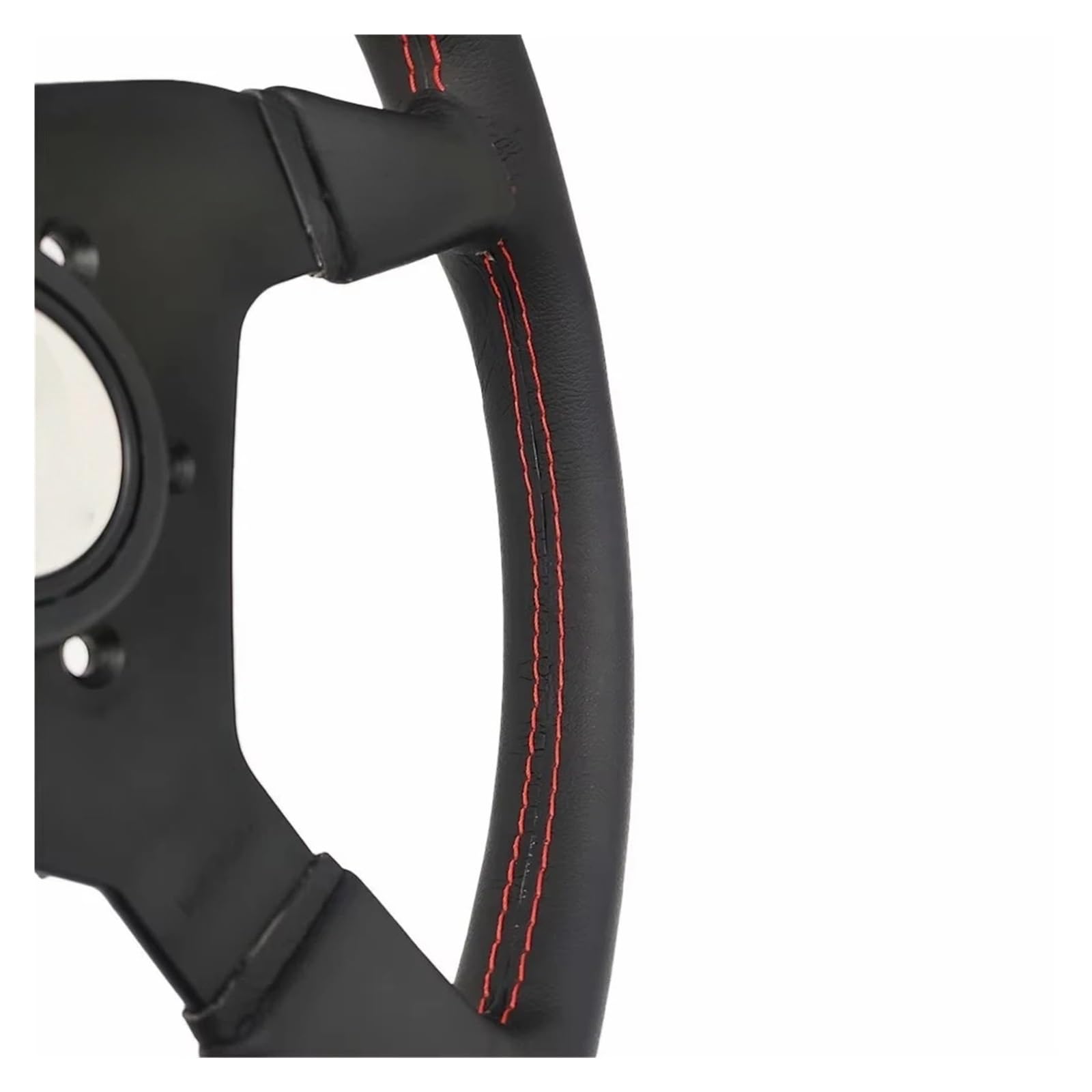 Volant de voiture en cuir noir, 14 pouces, 350mm, Compatible avec V1 Racing Drift Sport, volant plat(Size-2)