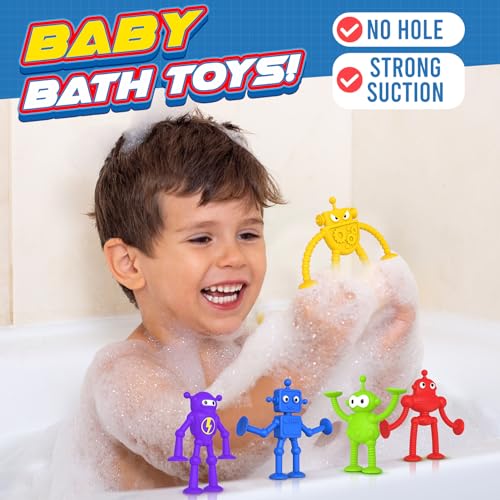 Richtim 2404JY13 Baby Bath Toys Suction Toy: No Hole Suction Bath Toys For Toddlers, Robot Suction Fidget Toys Suction Cup Toys thumb #2