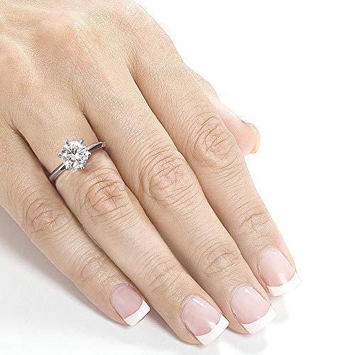 Kobelli Classic Solitaire Round Brilliant Moissanite Engagement Ring 2 Carats 14k White Gold4