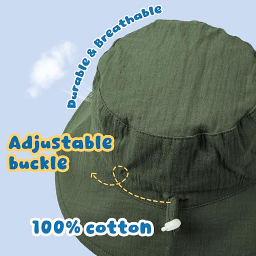 Image of Muslin Baby Sun Hat Sun Protection Baby Toddler Bucket Hats for Boys Girls