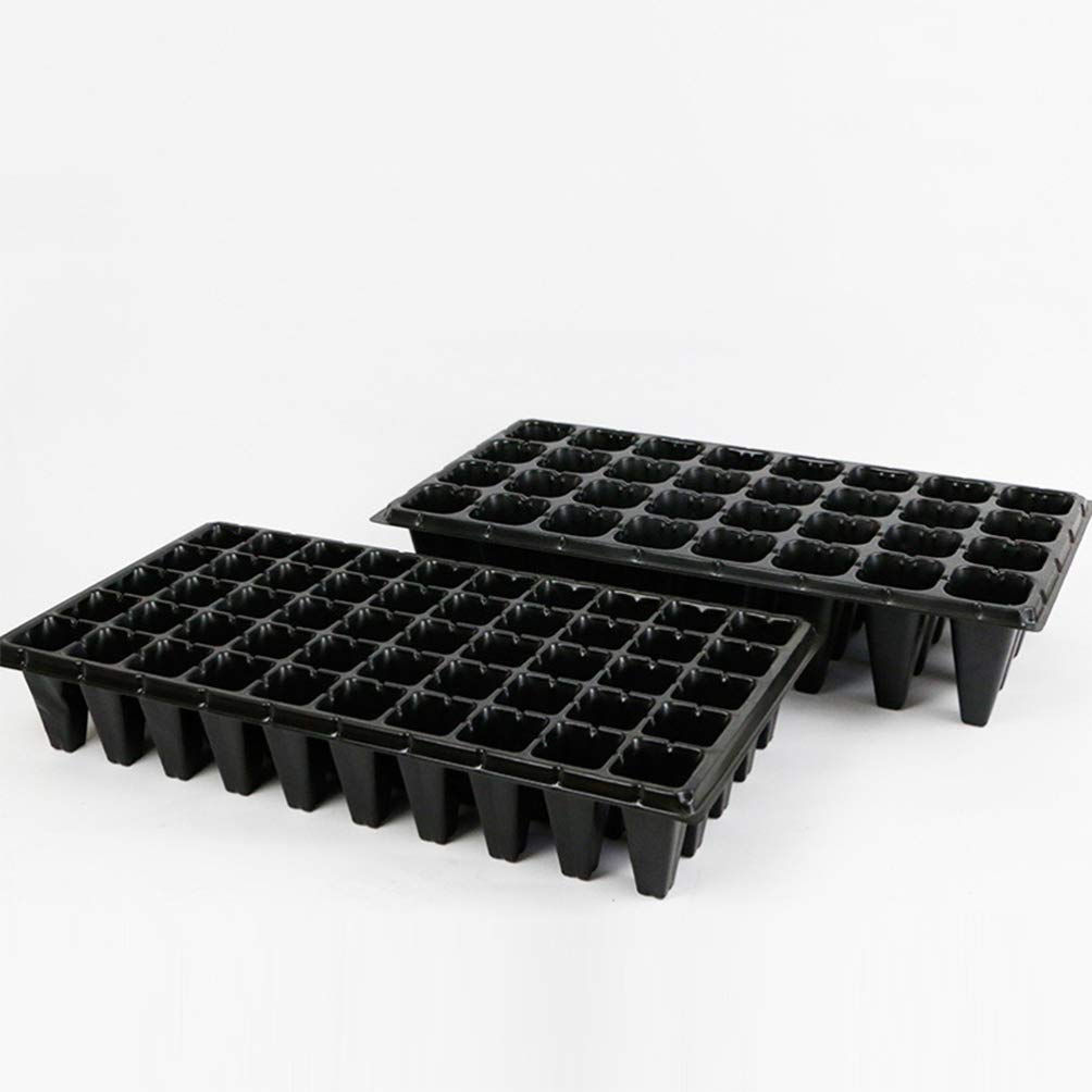 Cabilock 5 Pcs Plateaux de Semences 50 Cellules Semis Plateau de Démarrage Jardinage Germination Plateau Plante Kit de Démarrage pour La Propagation des Semis Noir