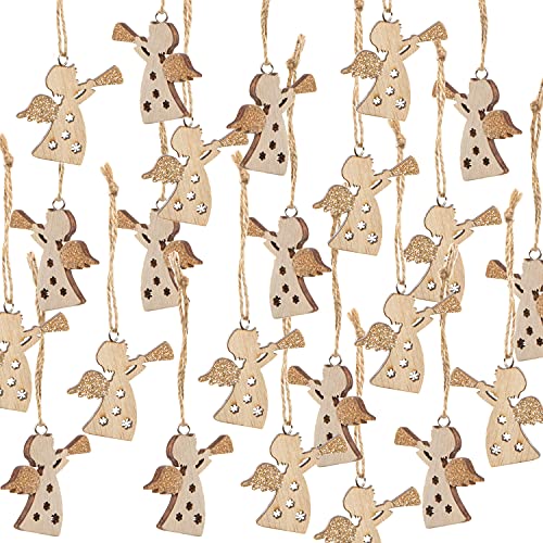 Logbuch-Verlag 24 kleine Holzengel Weihnachtsanhänger Engel mit...