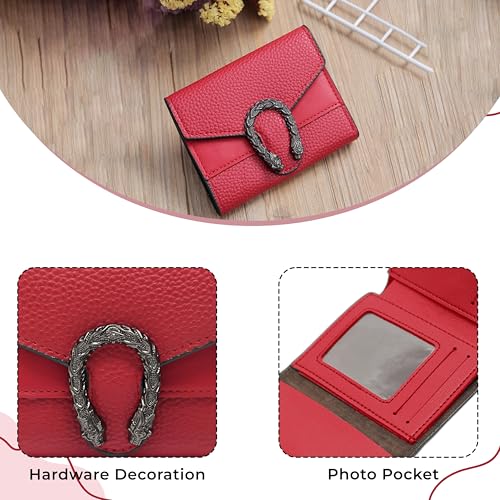 Image of Kraptick Women's Wallet -Stylish and Compact Purse Clutch Wallet for Women, Stylish Card Coin Holder, Debit Card Holder, Money Organizer and Travel Wallet for Women with 8 Slots (Red)