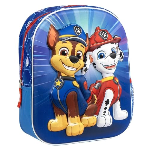 Paw Patrol Kinderrucksack mit 3D-Design von Chase und Marshall Schulrucksack für Jungen und Mädchen Paw Patrol-Fans ideal für die Kindertagesstätte und auf Reisen