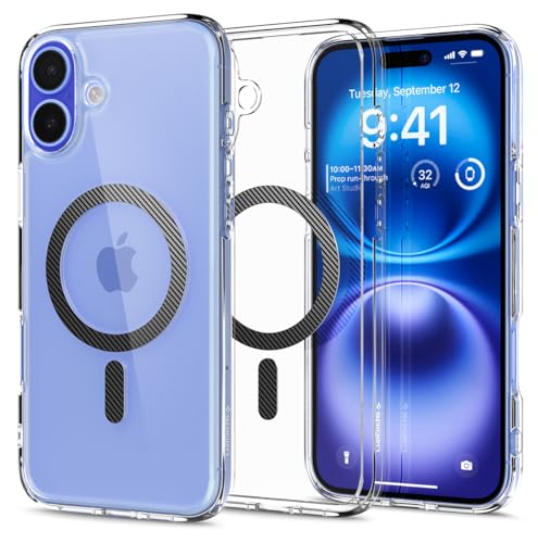 Image of Spigen for iPhone 16 Case, Ultra Hybrid MagFit [Anti-Yellowing] [Compatible with Magsafe] - Carbon Fiber