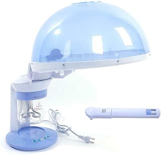 Thaweesuk Shop Blue 2 In1 Mini Professional Hair and Facial Steamer Table Top Skin Care Salon Spa Ozone ABS Body PC Cup Stainless Steel Heating Tube PP Universal Wheel 6.89