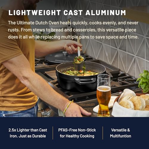Image of All American 1930 - Dutch Oven - The Saucier Set, Berry Blue - 5.5qt Capacity - Perfect for Sauces, Soups & Simmering - Non Stick & PFAS Free - Made in the USA