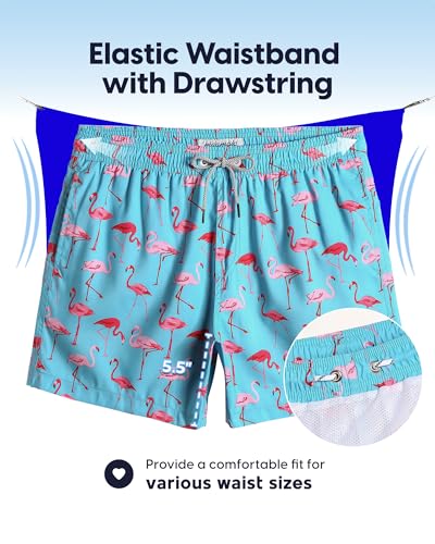Image of maamgic Mens Swim Trunks 5 Inch with Mesh Lining, Quick Dry Mens Bathing Suit, Swim Shorts for Swimming and Beach