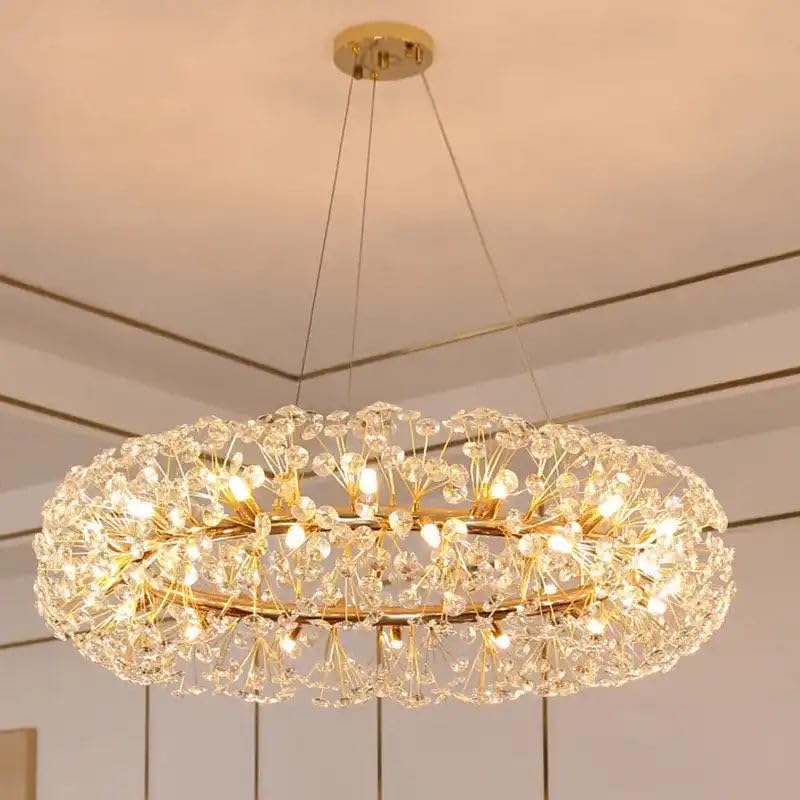 Image of Modern Tree Branches Chandeliers Gold Luxury Round Raindrop Pendant Light Fixture Tassel Ceiling Hanging Light for Dining Room Bedroom Living Room Entryway (ADW-Tree branches-800MM)