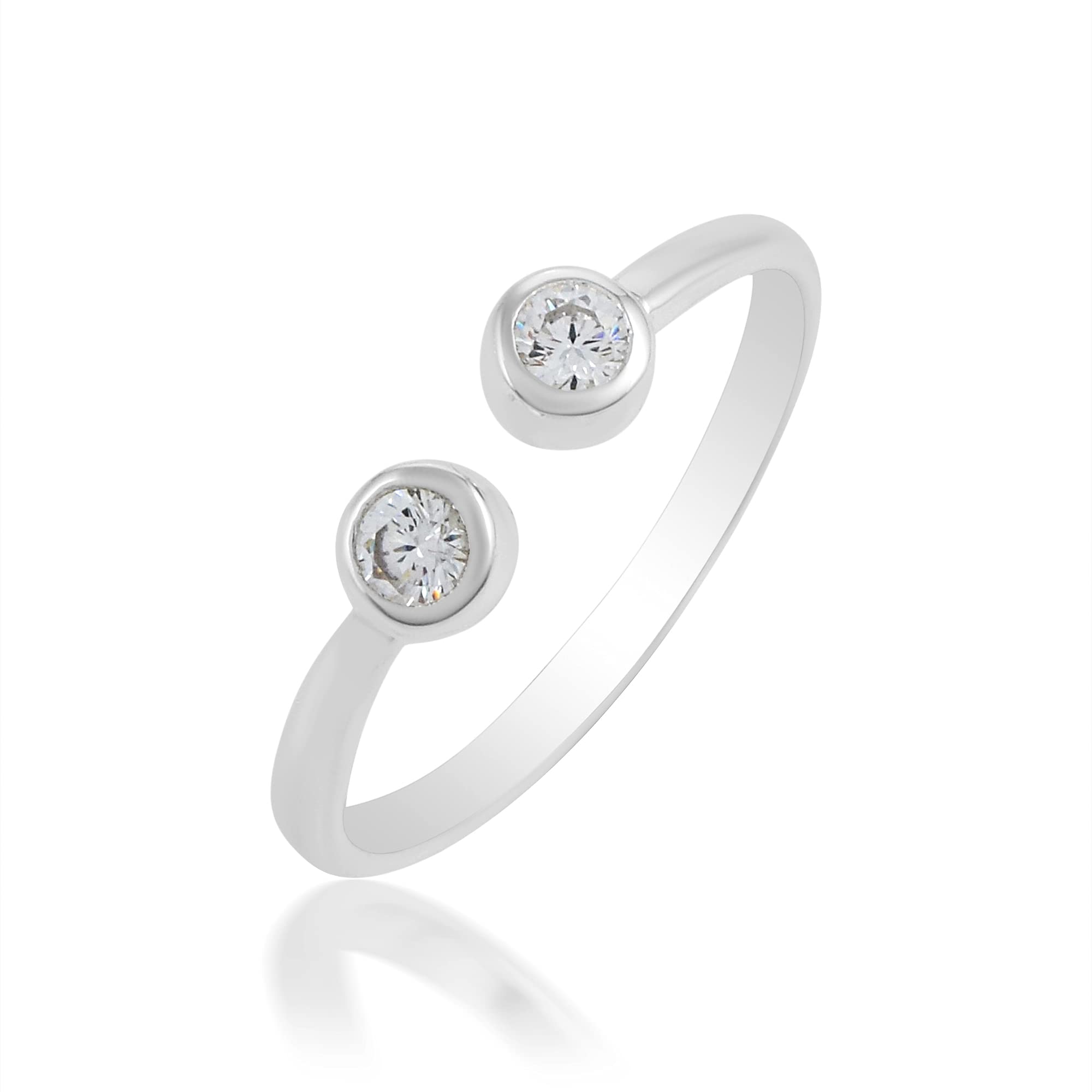 Bague ajustable argent 925 anti-pincement quartz véritable - 8