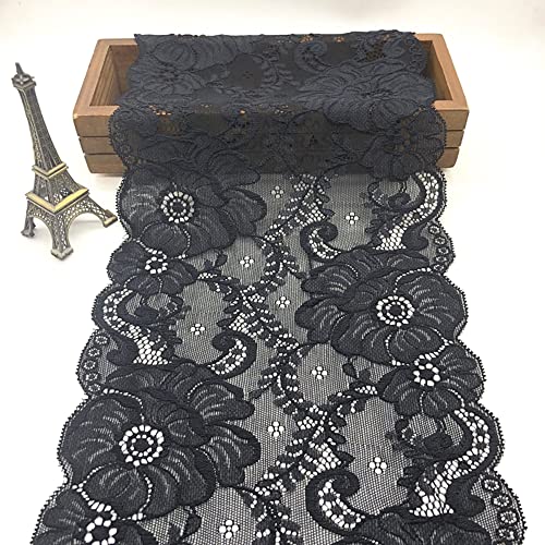 Anevous Ruban en dentelle de 1 mètre de large, 18 cm de large, bordure en dentelle élastique, ruban décoratif pour vêtements, lingerie, robe de mariée,...