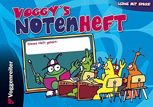 Voggy´s Notenheft für Kinder und Musikschule: Notenblock / Blanko Notenblock / 4 Notensysteme pro