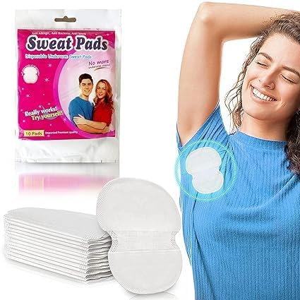 Disposable Underarm Sweat Pads for Men Pack of 20 | Women – Highly Absorbent, Cotton, Anti-Allergic, Anti-Bacterial, and Odor-Control Underarm Sweat Pads, Peel-off
