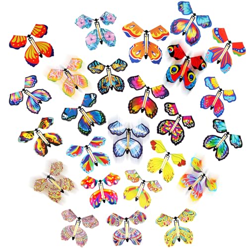 Yasdyri Flying Butterfly Toy for Kids 25PCS Flying Butterfly Surprise Box Flying Butterfly Cards Butterfly Surprise Toy for Book Card Birthday Surprise Gift