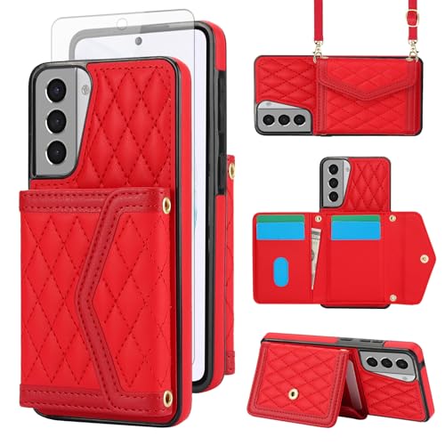 Coque Samsung S21 5G Asuwish - Étui Portefeuille 6,2 Pouces avec Protection Écran