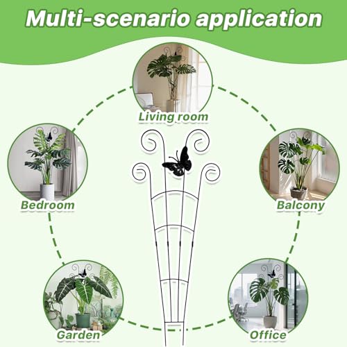 Image of 4 Pack 30 Inch Taller Plant Trellis for Potted Climbing Plants Indoor, Expandable Metal Garden Trellis for Climbing Plants, Flowers, Vine, Ivy - Sturdy Houseplant Support with Ties