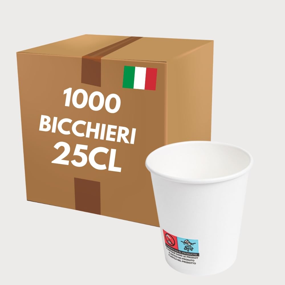COVR Bicchieri in Carta Bianchi (25 cl - 8 oz / 1000 unità)