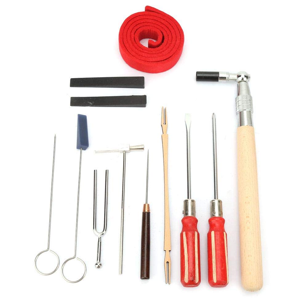Marhynchus 13pcs Piano Tuning Kit Professional Piano Tools Set Tuning Fork Screwdriver Wrench Hammer with Case