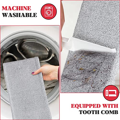 Mastertop Flat Floor Mop, Microfiber Dust Mop With 4 Washable Pads, Stainless Steel Adjustable Long Handle, Dry And Wet Mop For Home, Kitchen, Laminate, Tile, Hardwood Floor, 1 Cleaning Scraper #TOP4