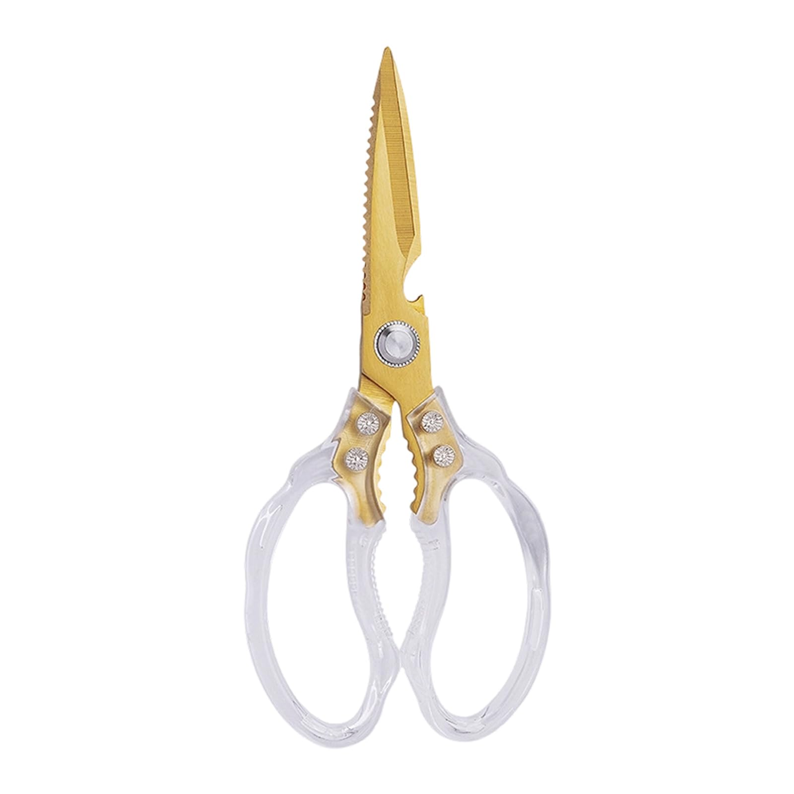 Malsse Gold Multifunctional Stainless Steels Kitchen Scissors For Food Packaging Shears With Ergonomic Soft Grip Handle Multifunctional Kitchen Shears