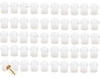 Lsgoodcare 50Pack White Silicone Rubber Replacement Mushroom EarTips Earbud Compatible for Motorola Kenwood Icom Yaesu Baofeng HYT Midland Cobra Radio Surveillance Acoustic Tube Earpiece Headset