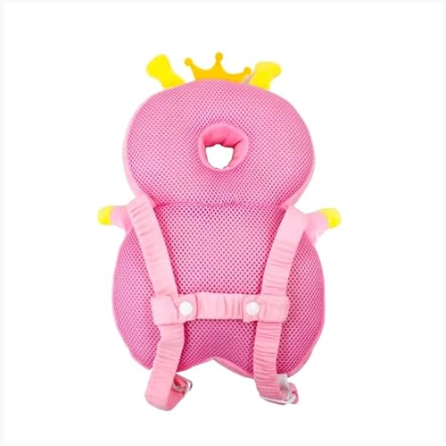 Almofada Mochila Proteção Cabeça Anti Queda Costas Bebê (Rosa)