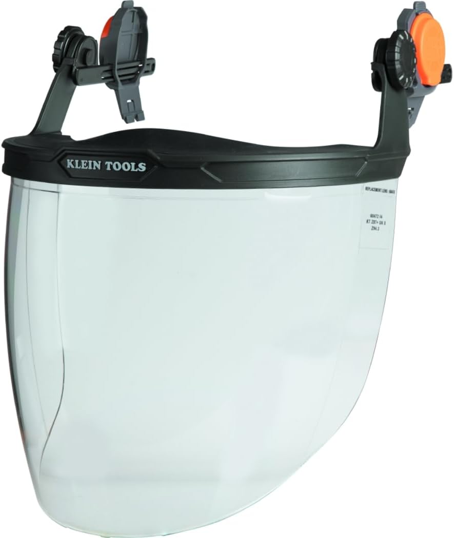 Klein Tools Face Shield for Safety Helmet and Cap-Style Hard Hats, Impact Rat...