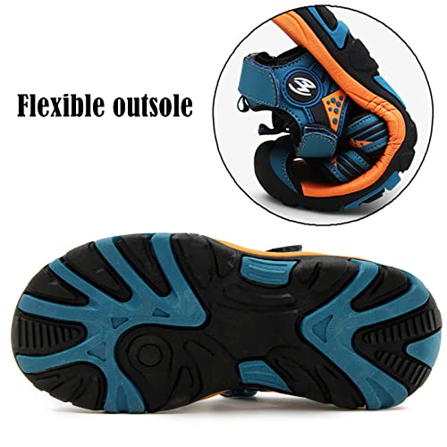 Dadawen Boy's Girl's Outdoor Athletic Strap Breathable Closed-Toe Water Sandals (Toddler/Little Kid/Big Kid) Navy Us Size 2 M Little Kid #TOP3