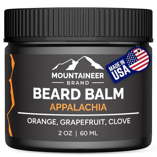 Mountaineer Brand Natural Beard Balm with Appalachia Scent | Scents Inspired by Nature | Beard Butter for Men | Leave in Condidtioner | Hydrates, Softens and Tames | Made in West Virginia | 2oz