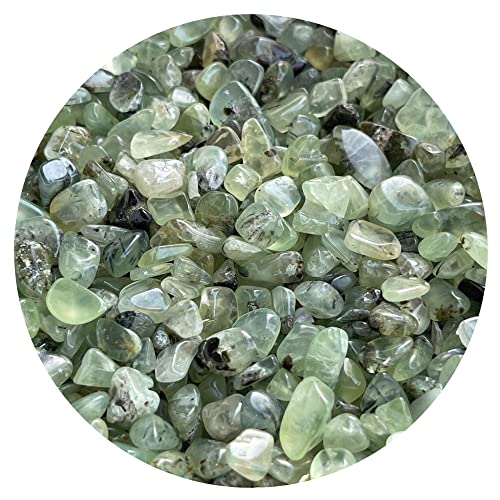 Green Prehnite-Small Chips – Natural Mini Green Prehnite-Small Stones, Crushed Undrilled Green Prehnite-Small, Semi-Tumbled Genuine Green Prehnite-Small (3 lbs Bulk)