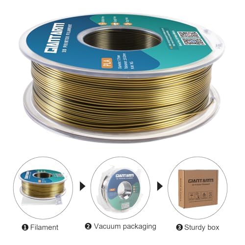 Image of GIANTARM Dual Color PLA Filament, Silk PLA Filament 1.75mm + /-0.02mm,1KG Spool(2.2lbs) Vacuum Packaging, 3D Printing Filaments Fit Most FDM Printer
