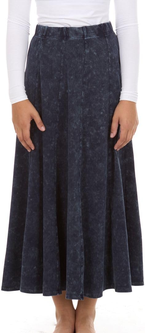 Girls Cotton Stonewash Maxi Panel Skirt