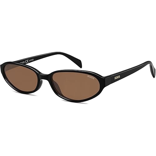 SOJOS Retro Oval Polarized Sunglasses for Women Trendy Cat Eye Chic Narrow Y2K Skinny Sunnies SJ2660