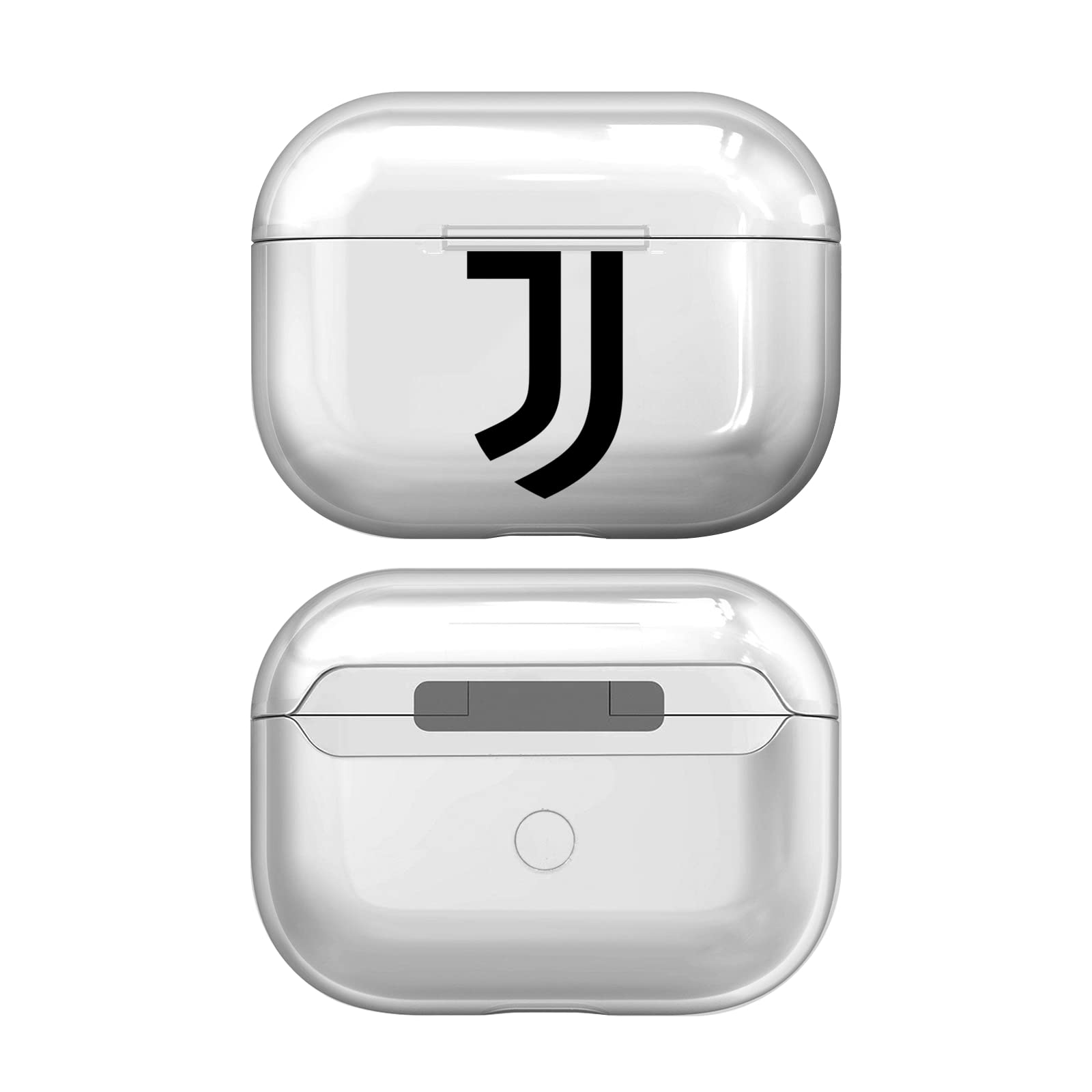 Head Case Designs Offizielle Juventus Football Club Einfarbig Logo Durchsichtig Harte Kristall Handyhülle Hülle Huelle kompatibel mit Apple AirPods Pro 2 Charging Case
