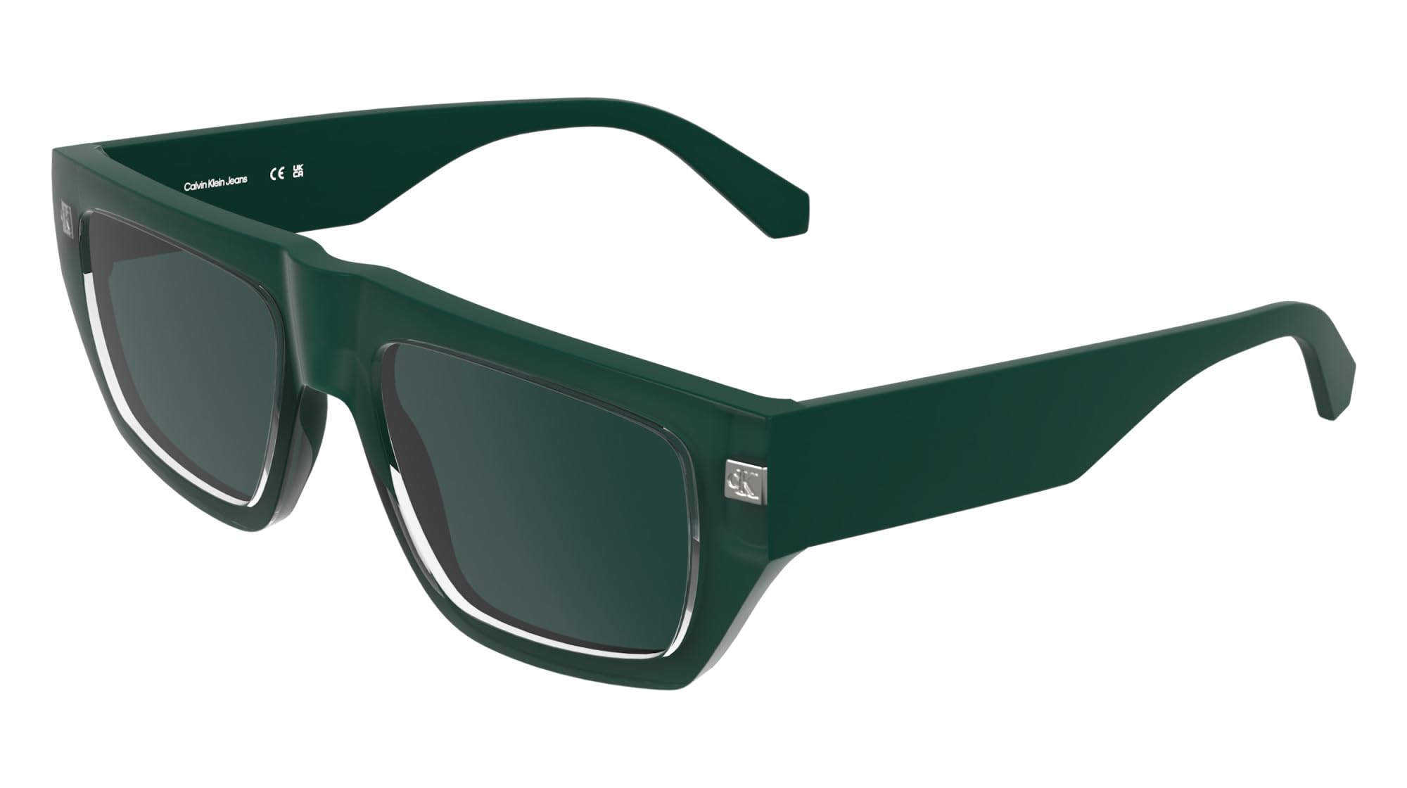 Calvin Klein Jeans Unisex Adult Sunglasses CKJ25619S - Green with Solid Petrol Lens