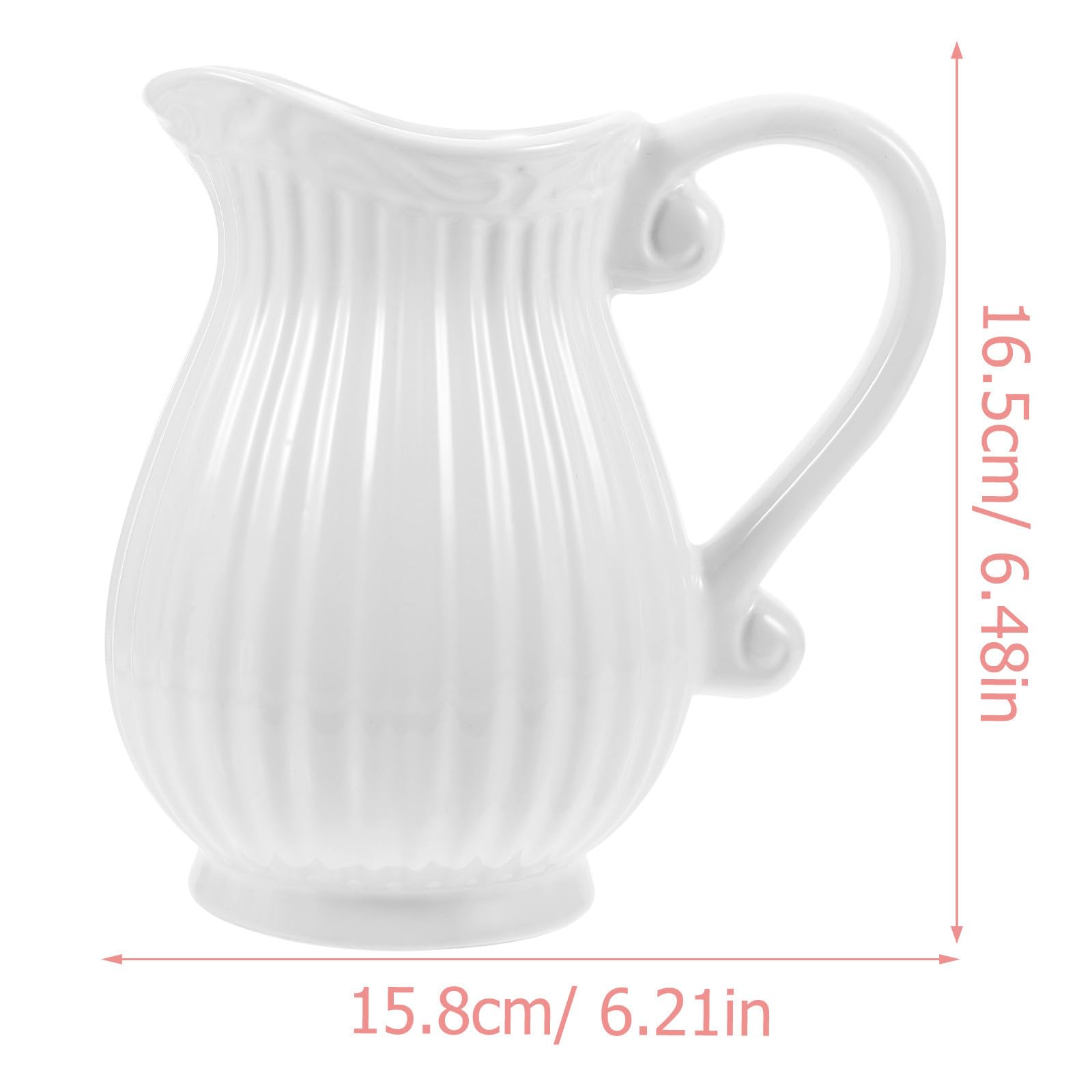 2 Piezas Jarrón de Cerámica Estilo Retro Asa, Blanco, para Flores