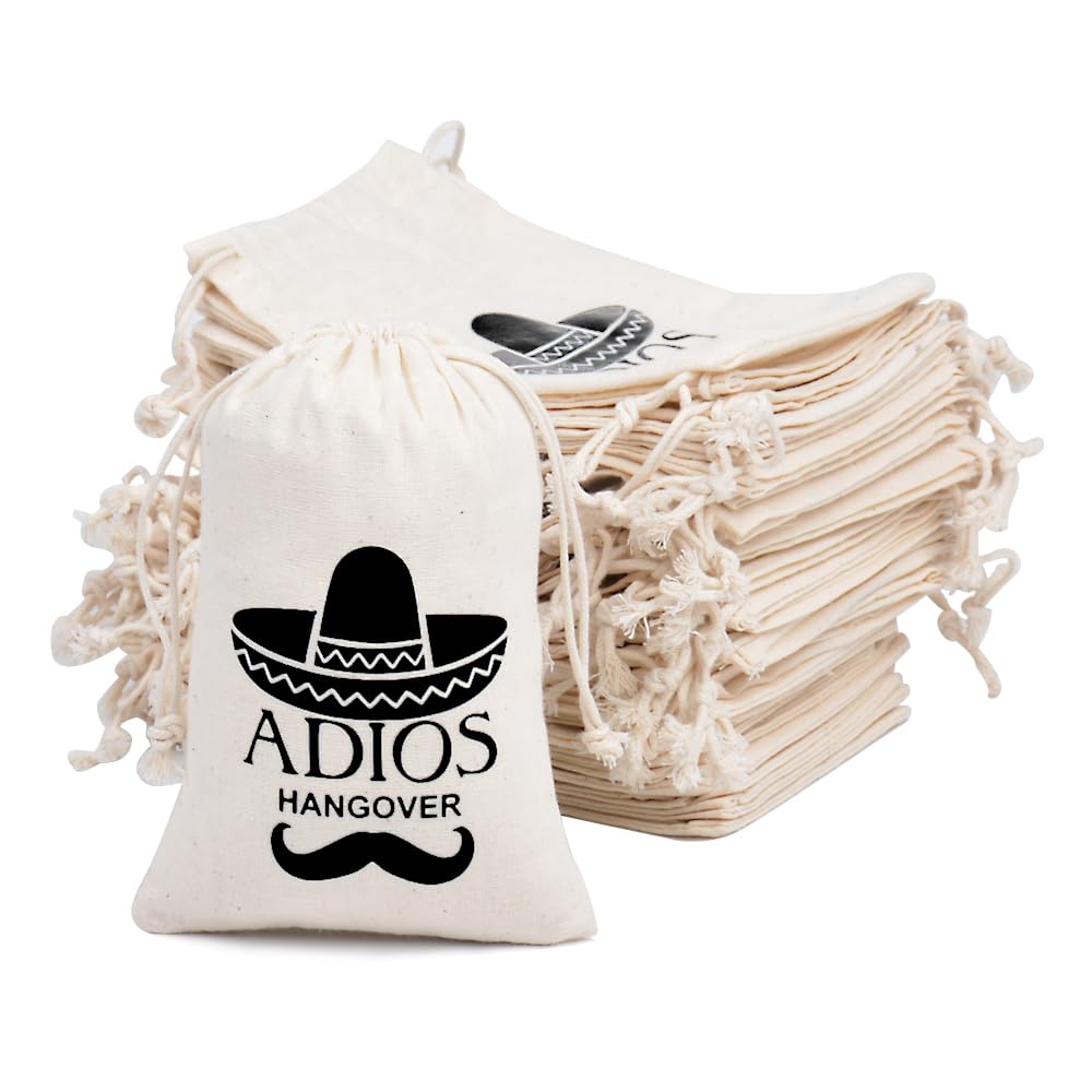 gobyhumm 10 Premium Organic Muslin Drawstring Bags 4x6 - Wedding Party Favor Set for Bachelorette Hangover Kits & Holiday Gifting | Reusable