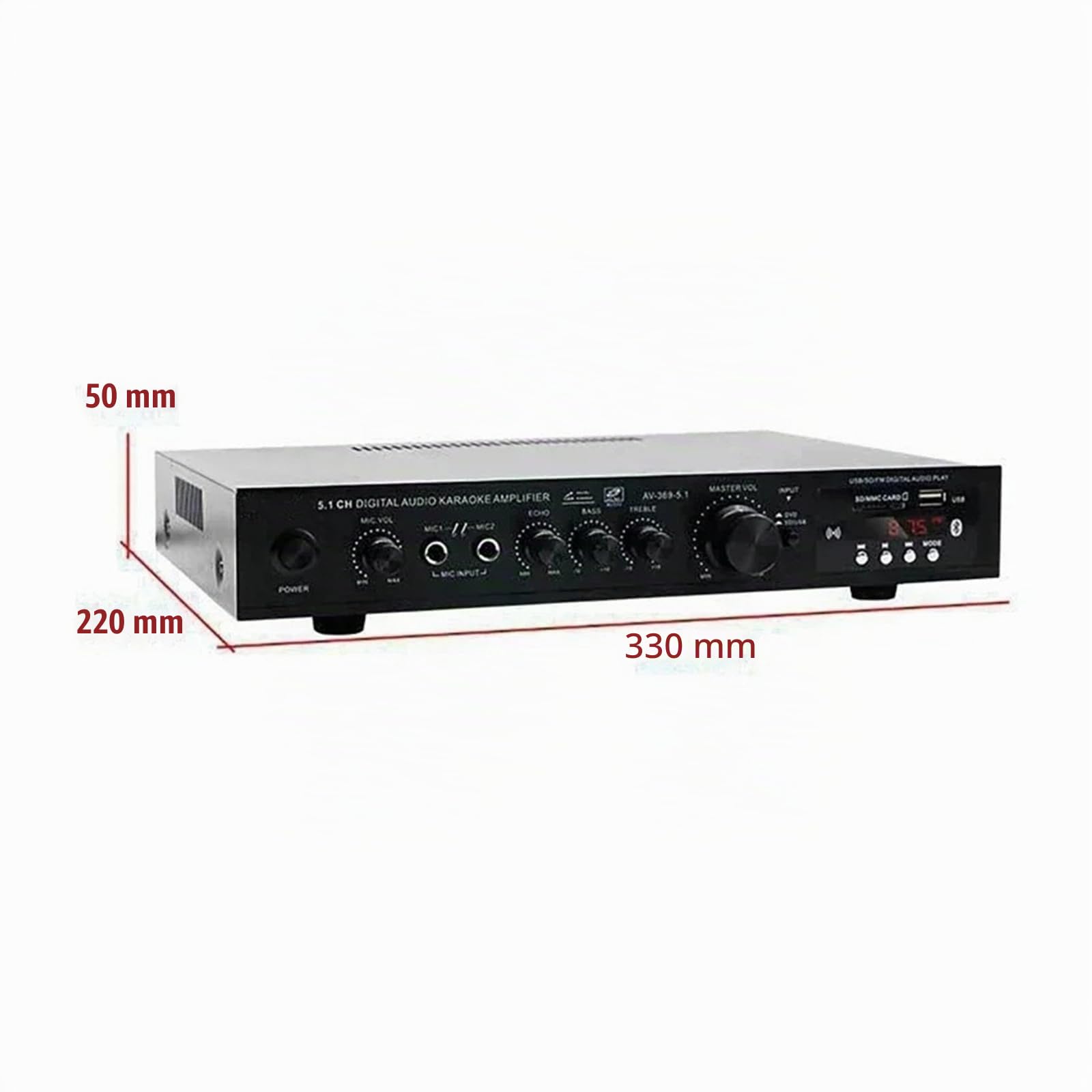 AV-369BT Amplificatore stereo HiFi a 6 canali con amplificatore audio Bluetooth 5.1 Per l'home cinema