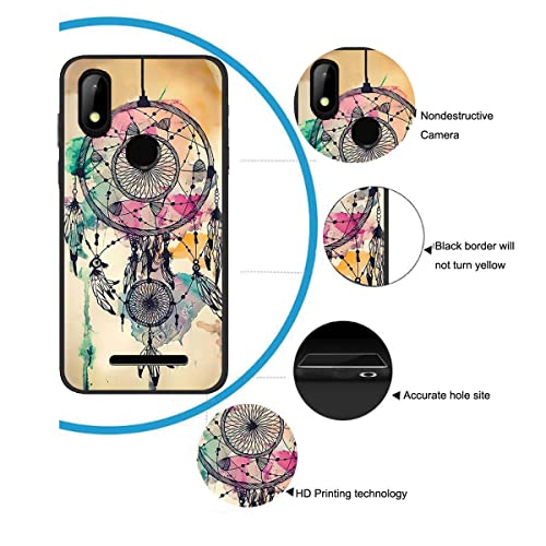 Tznzxm For Hotpepper Chilaca Case, Hot Pepper Chilaca Screen Protector [2 Pack], Dreamcatcher Painting Design Flexible Tpu Non-Slip Protective Bumper Phone Case For Hotpepper Chilaca Hpp-L60A #TOP2