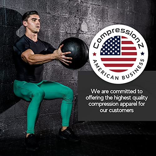 Compressionz Men's Compression Pants Base Layer Running Tights Mens Leggings For Sports (Green, Xl) #TOP4