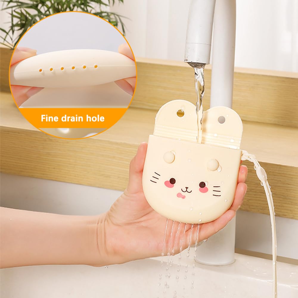 Boîte de Rangement Pour Prothèses, Dispositif de Retenue de Nettoyage Portable, Sac de Rangement en Silicone Pour Bretelles en Silicone (9,5 X 8 Cm)