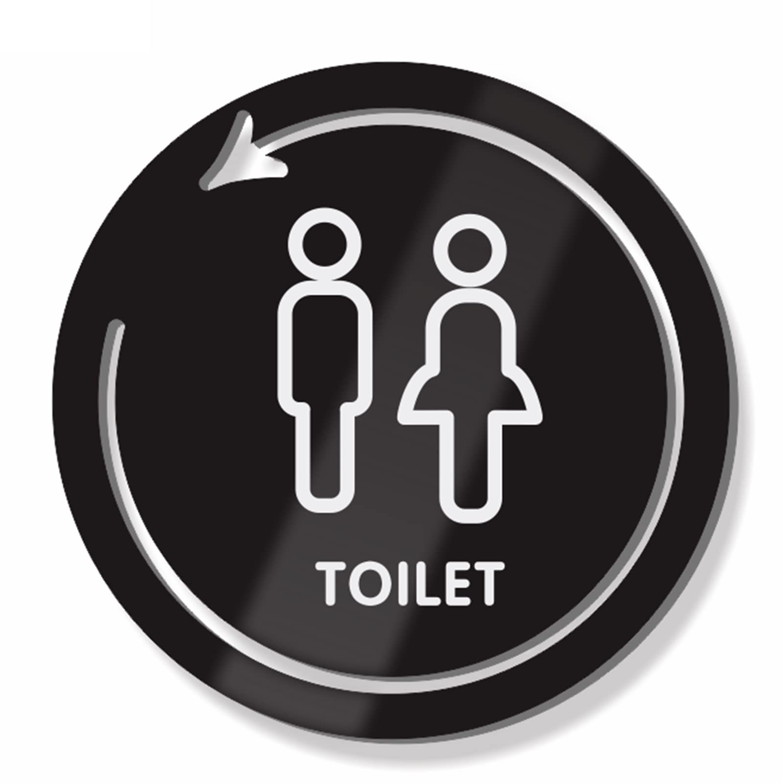 VNVFJKLO restroom sign, Men's and Women's Restroom Signs, 3D Acrylic Raised Icons, 9 Inch Round for Offices, Businesses, and Restaurants(D)