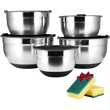 JUNING: 5-Piece Stainless Steel Bowl Set