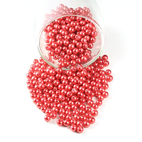 YouLuo 200Pcs Glass Pearl Beads for Jewelry Making,Glass Beads for Bracelet