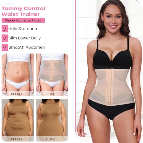 Redbean Waist Trainer For Women Tummy Control Body Shaper Breathable Cross Mesh Corset Waist Cincher Shapewear Girdle thumb #1