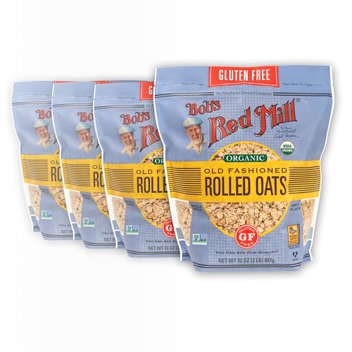 ★Bob's Red Mill Gluten Free Organic Old Fashioned Rolled Oats, 32oz, 4 bags