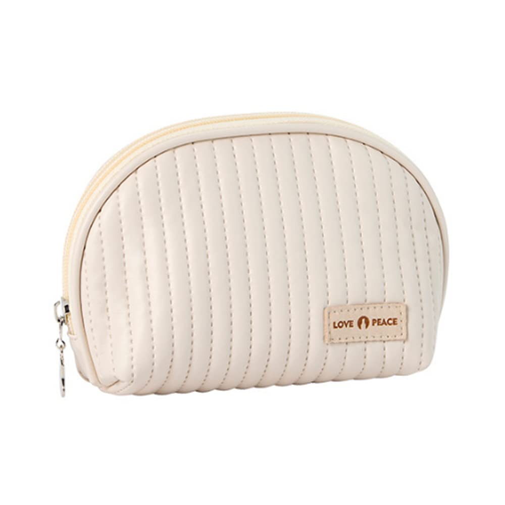 IKAAR Make Up Bag Small Cosmetic Bag Portable Travel Makeup Pouch Portable Toiletries Bag PU Leather Make up Bag Cosmetic Travel Bag Zipper Pouch Organzier for Women Ladies Girls Gift