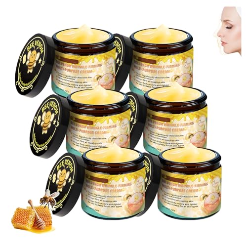 Veneno de abeja crema reafirmante multiusos para eliminar arrugas, restauración y mejora la elasticidad de la piel, suero antienvejecimiento, hidratante y reafirmante (6 unidades)