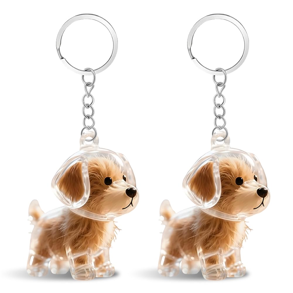 Portachiavi Ricordo Peli di Cane - Figurina 3D Cane Trasparente, Capsula Conservazione Peli Animale, Regalo Creativo per Amatori di Cani Gatti, Ricordo Perdita Animale Domestico